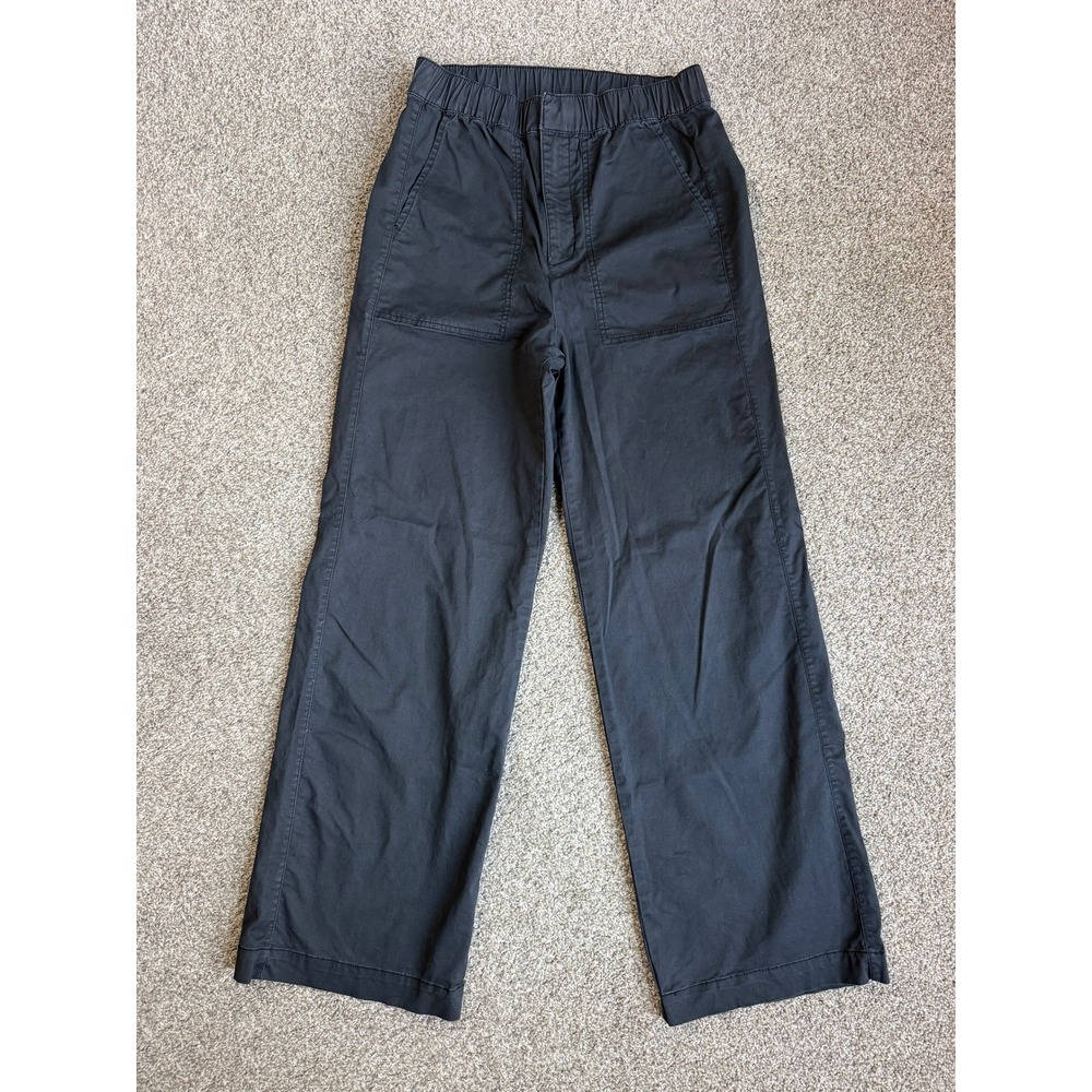 Gap Women Black High Rise Wide Leg Utility Pants Stretch Small Tall